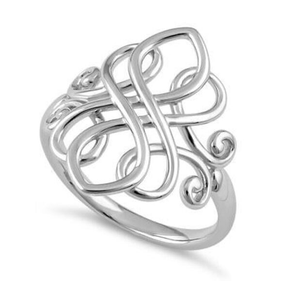 Sterling Silver Unique Celtic Ring New - Picture 1 of 4